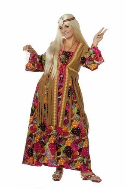 Outlook puree Geleidbaarheid hippie lange jurk flower power | fop&feestwinkel