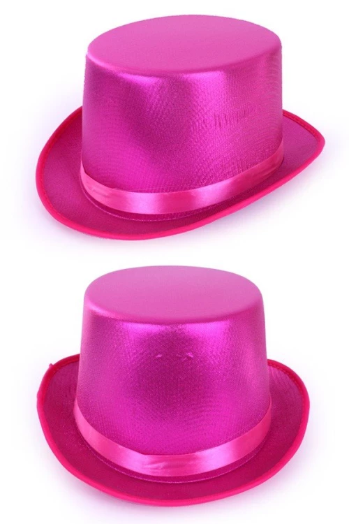 Reorganiseren aanvaardbaar liberaal Hoge hoed metallic roze