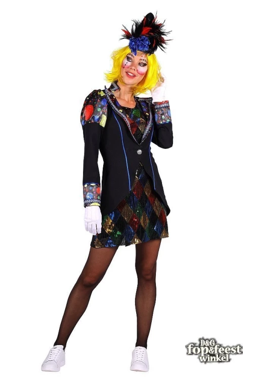 Brullen alleen Teken Carnavalskleding dames clown jas en jurk