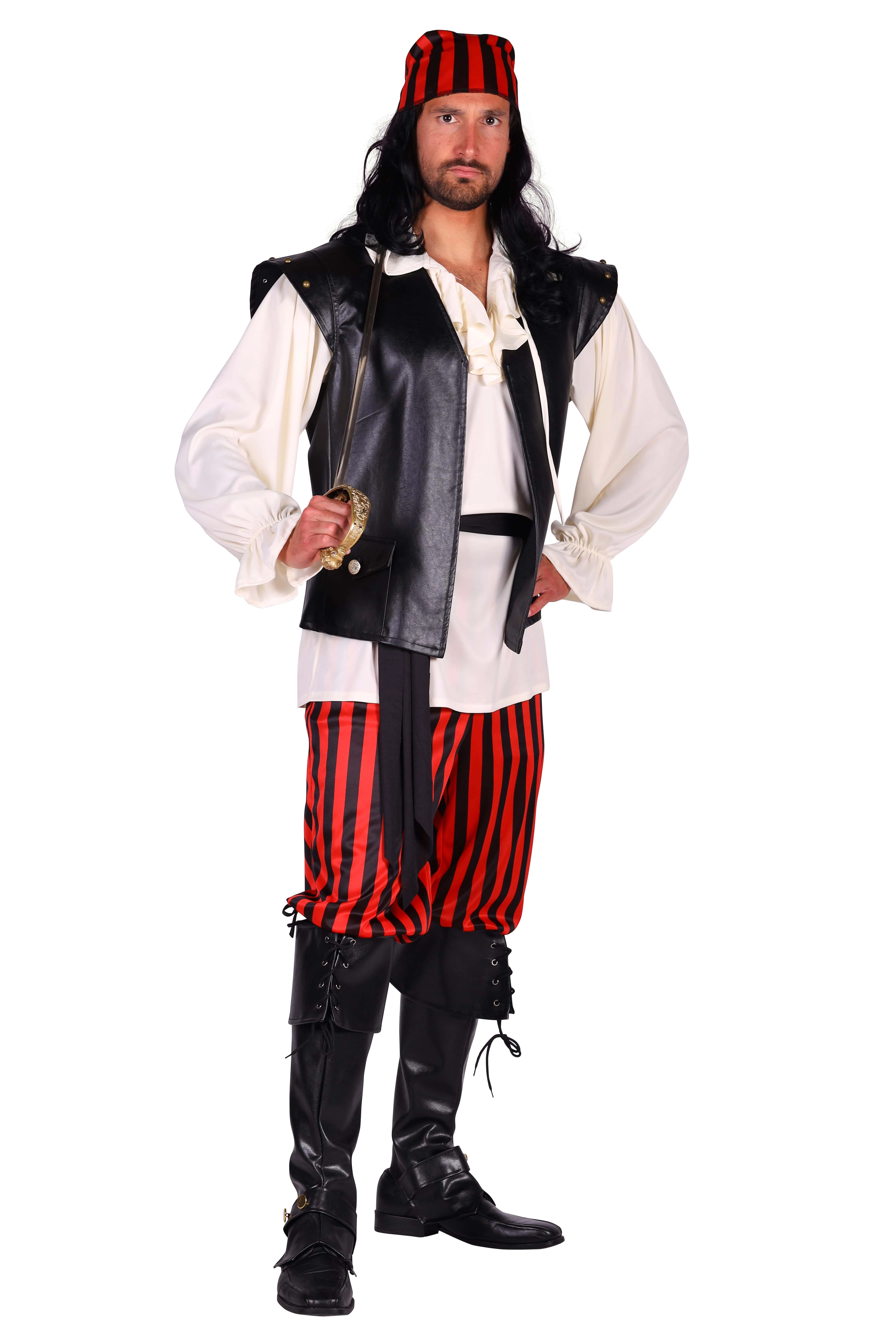 Vestiging Pretentieloos controleren Piraten kostuum rood zwart hoge kwaliteit | Fop en Feestwinkel
